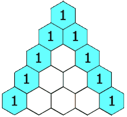 In Pascal's triangle, each number is the sum of the two numbers directly above it.